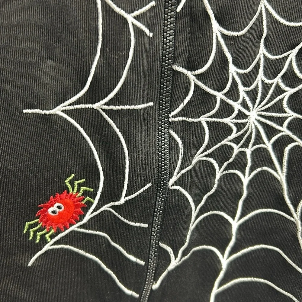 Women’s zip up Halloween spider shirt size extra large - Picture 2 of 5